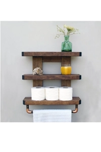 Ahşap Banyo Rafı Rustic Banyo Düzenleyici